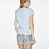 Chest Print SS Top, Blue