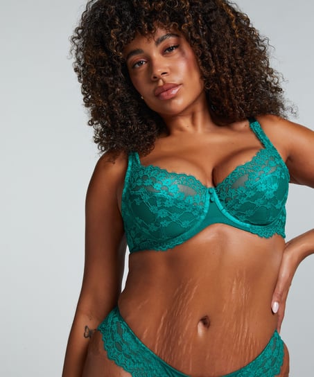 Daisy Non-Padded Underwired Bra, Green