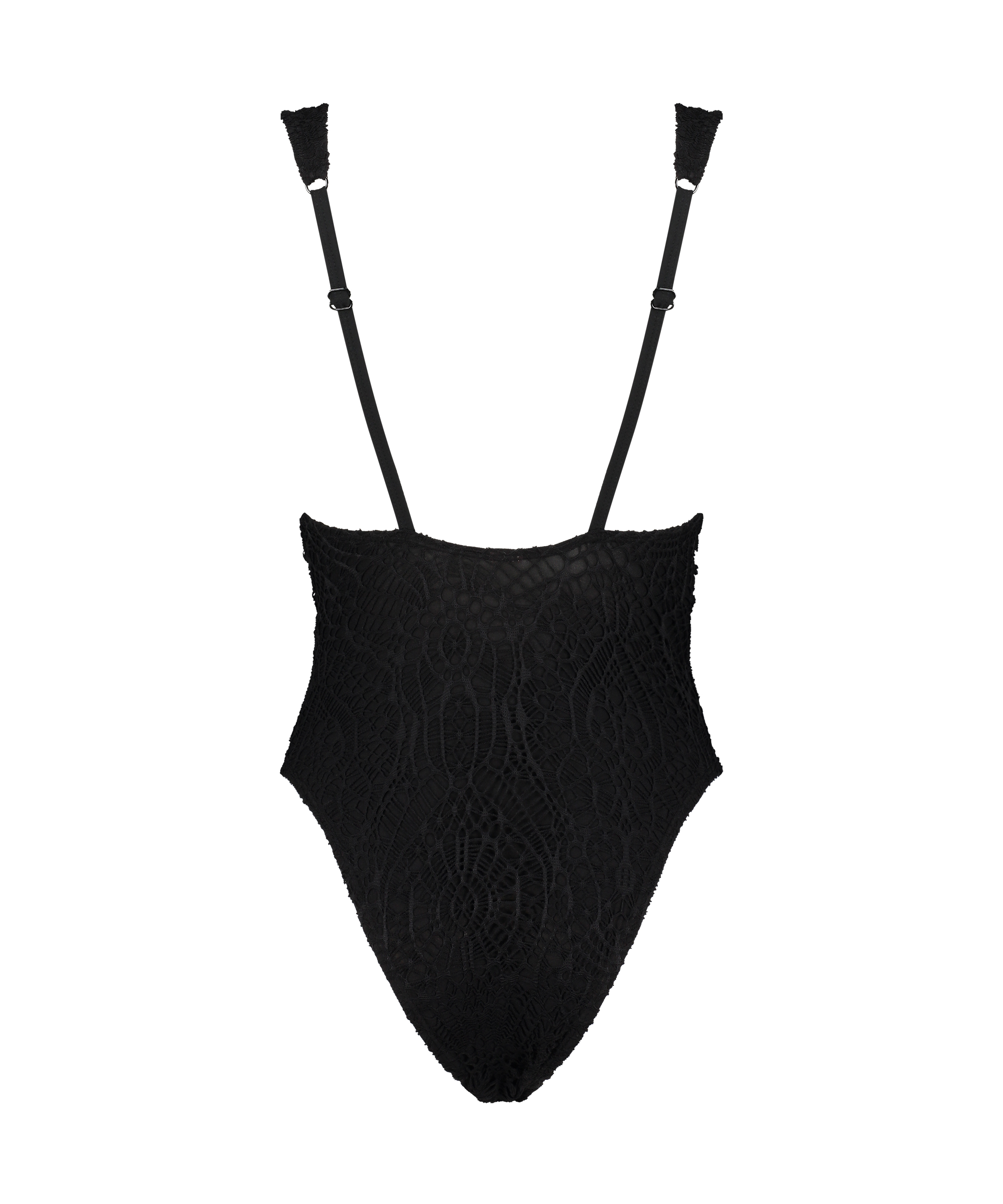 Crochet swimsuit, Black, main