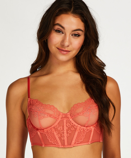 Emily Non-Padded Longline Underwired Bra, Orange