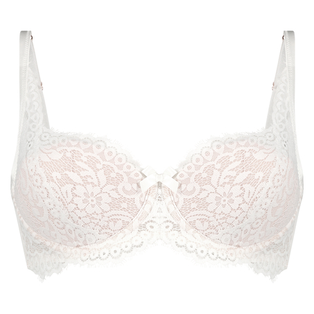 Cardi Padded Half-cup Underwired Bra, White