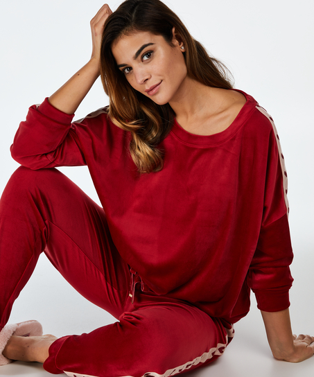 Velours Heart top, Red