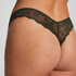 Lace Back Invisible Thong, Green