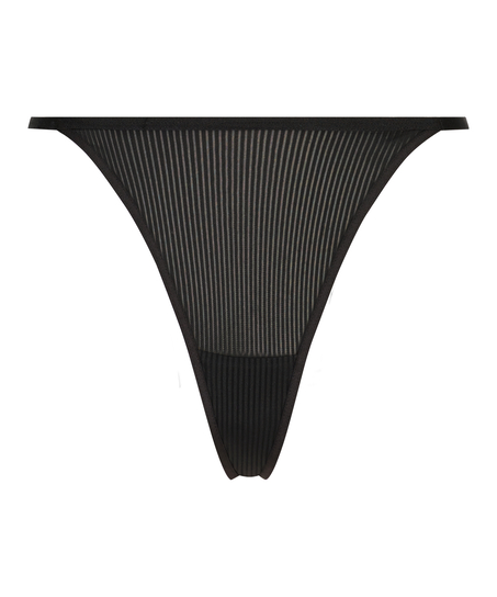 Kaiden High Leg Thong, Black