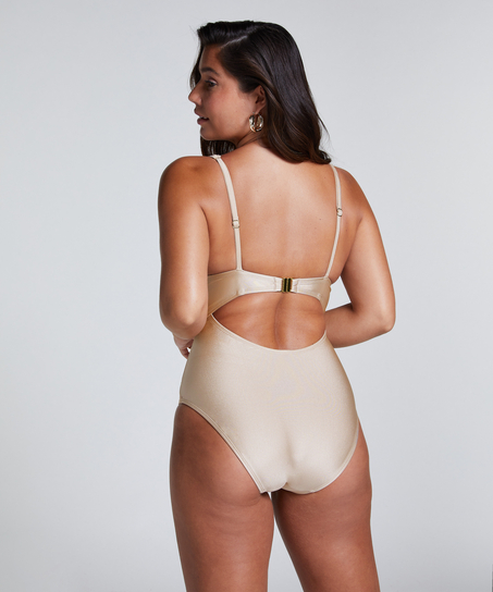 Luxe Shaping Swimsuit, Beige