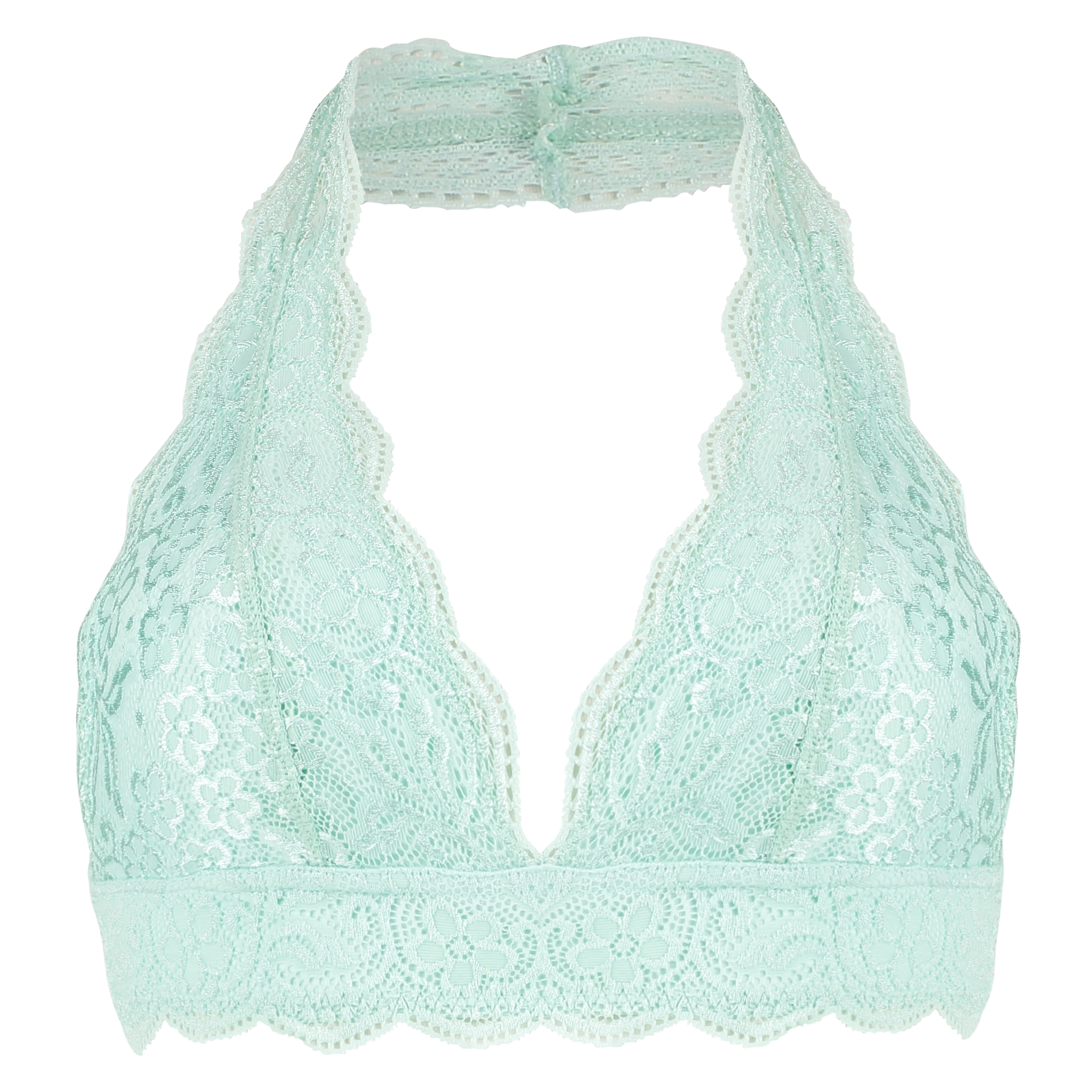 Halter Lace Bralette, Green, main