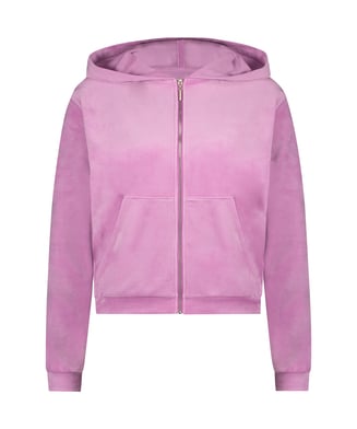 Velour hoodie jacket, Pink