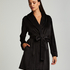 Velours short bathrobe, Black