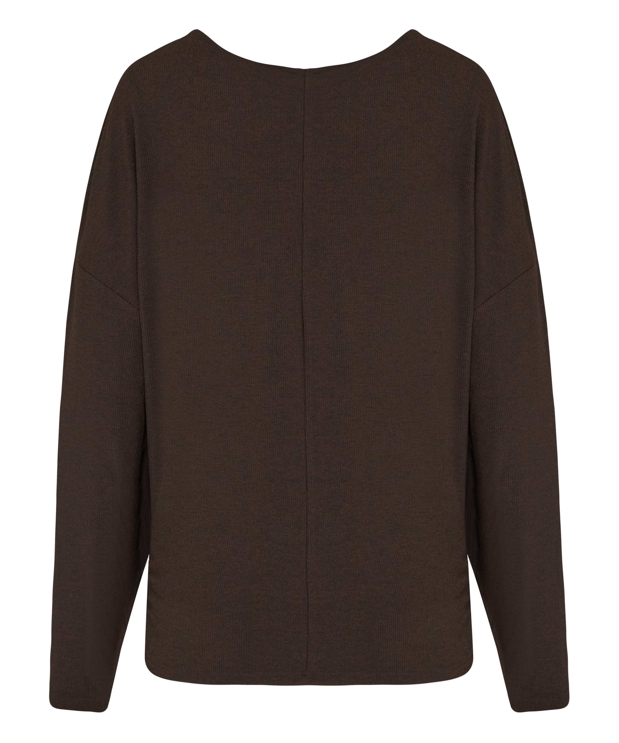 Top Long Sleeves Premium Rib Batwing, Brown, main