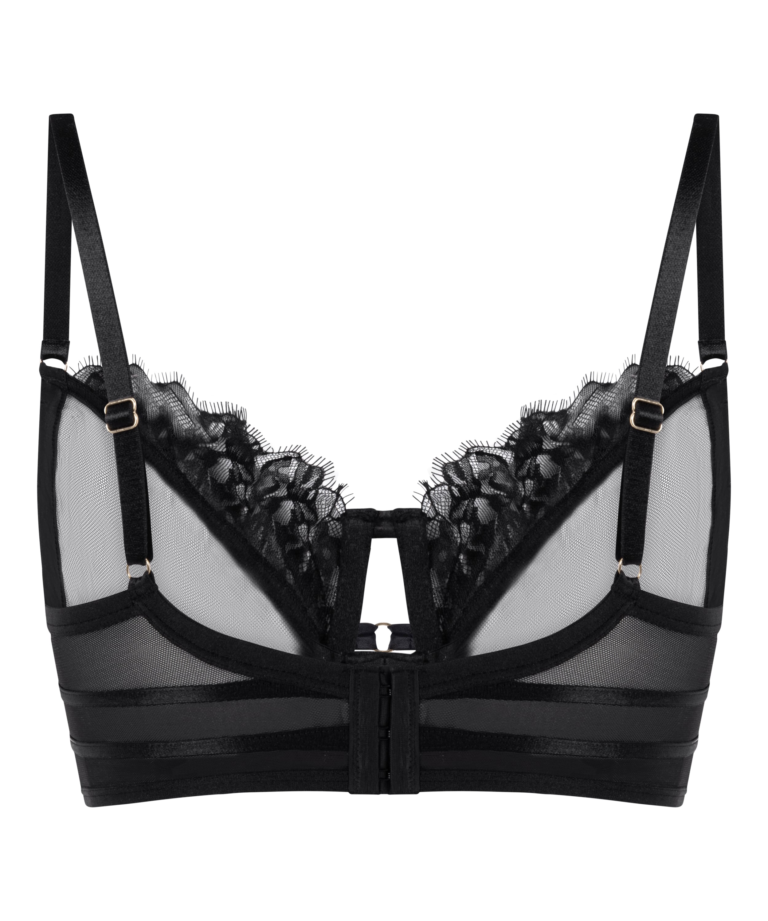 Nienke Non-Padded Underwired Longline Bra, Black, main