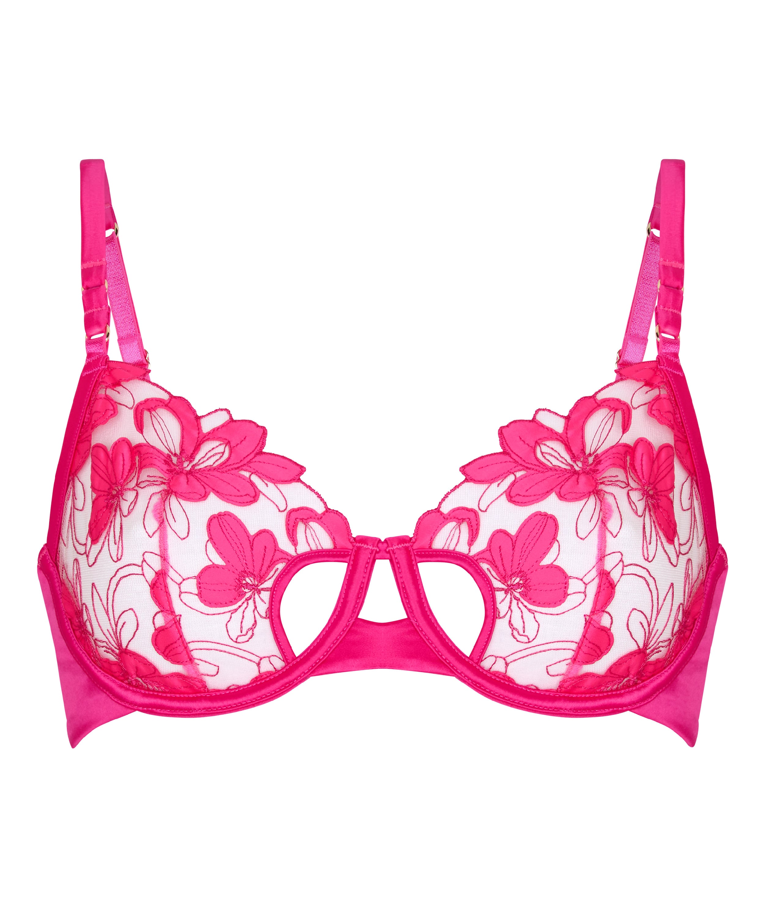 Non-Padded Underwired Bra Bearice , Pink, main