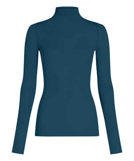 super soft Turtleneck Shirt with Cashmere, Blue