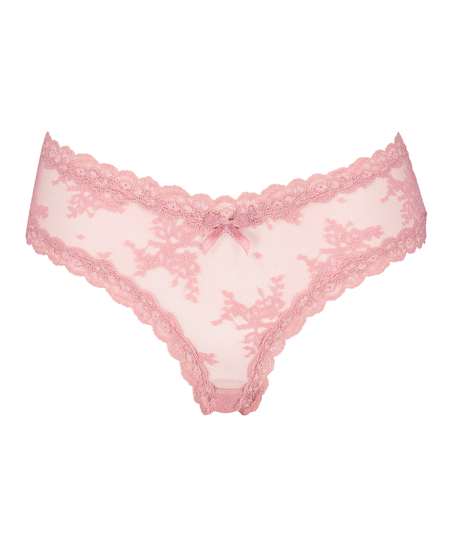 V-shaped Brazilian knickers mesh, Pink