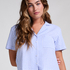 Seersucker Short-Sleeved Jacket, Blue