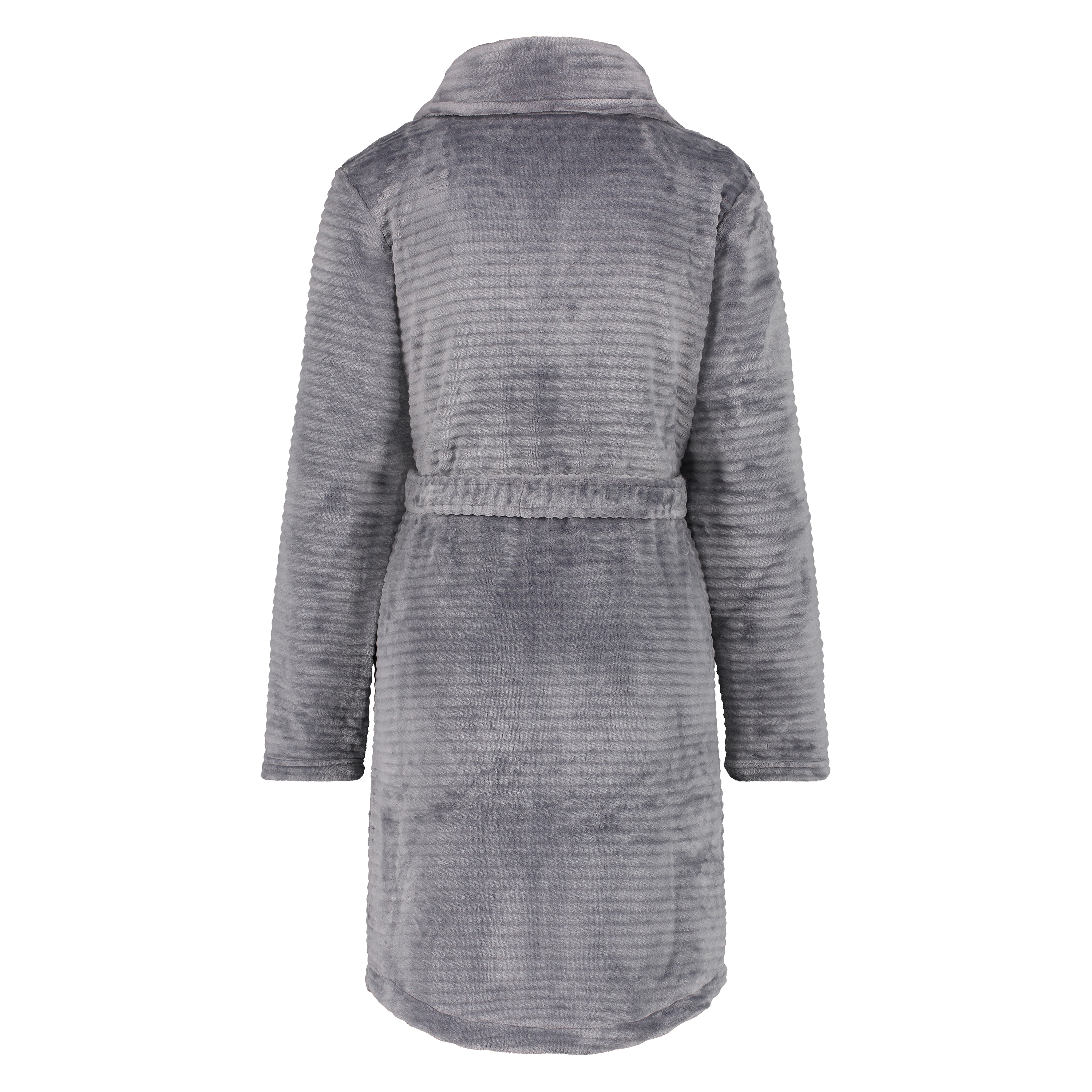 Fleece Zip Bathrobe, Gray, main