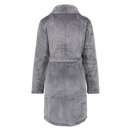 Fleece Zip Bathrobe, Gray