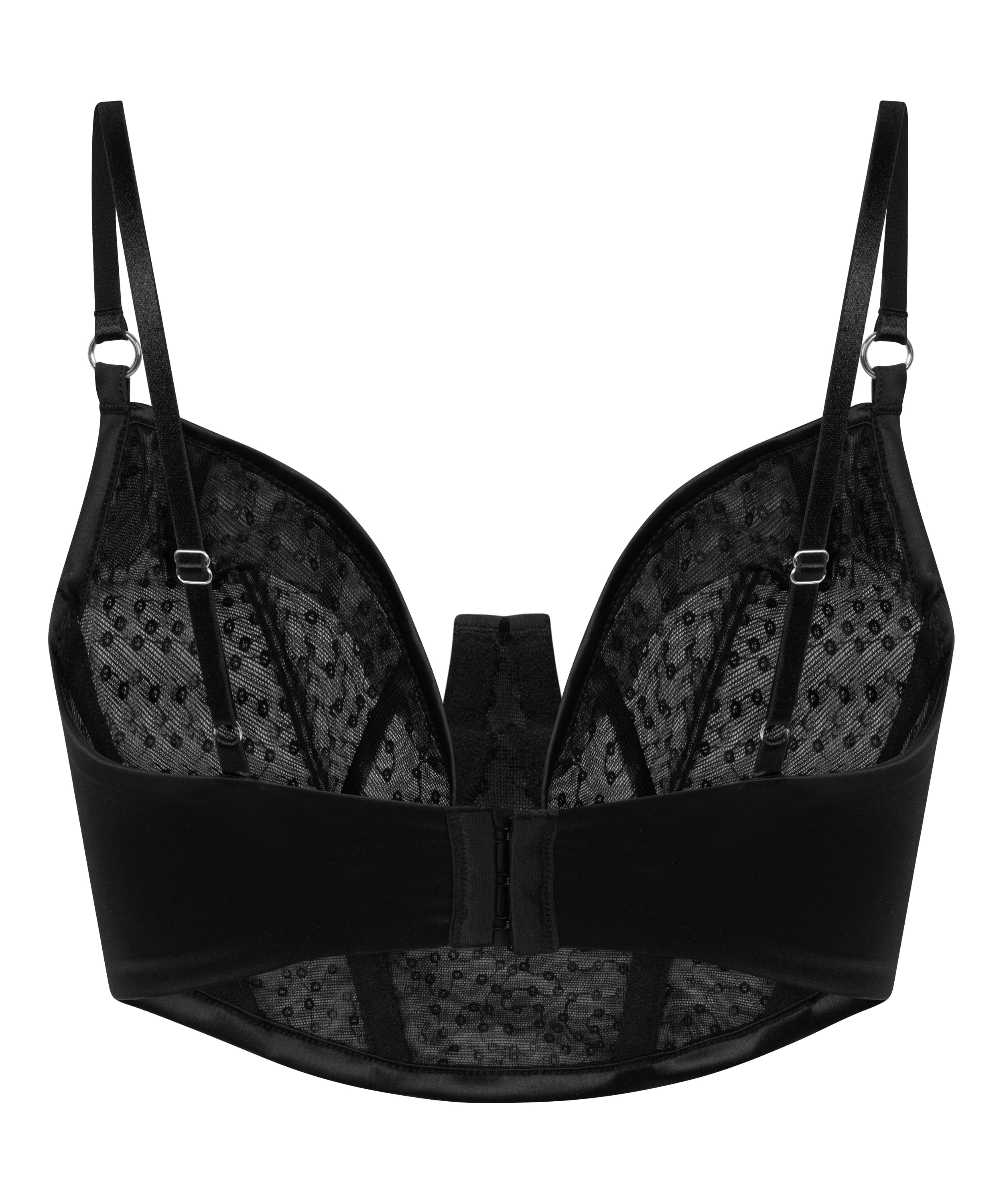 Elle Non-Padded Underwired Longline Bra, Black, main