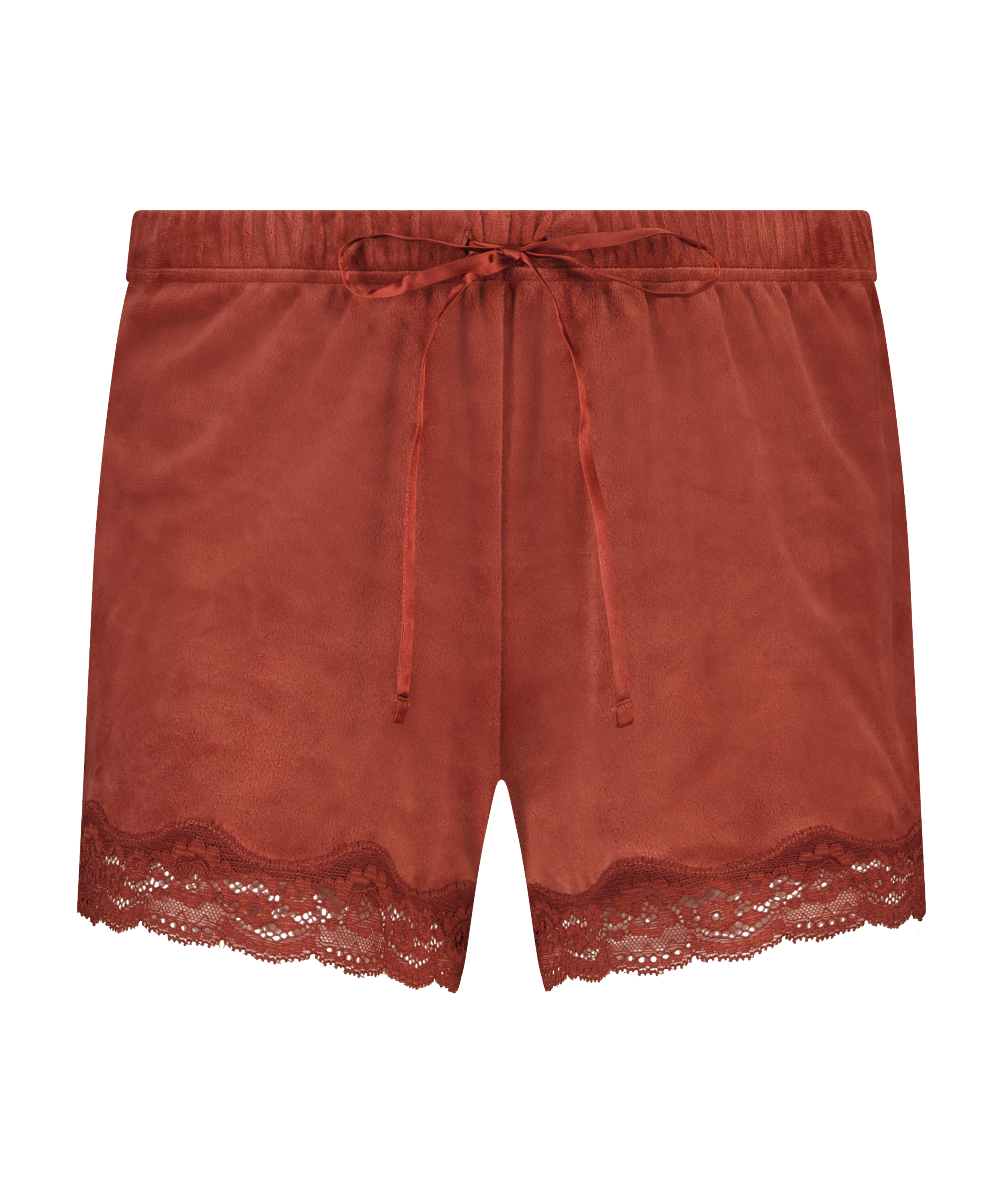 Velvet lace shorts, Red, main