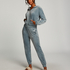 Velour Jogging Bottoms, Blue