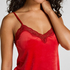 Velours Lace Cami Top, Red