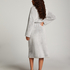 Long Fleece Bathrobe, Gray