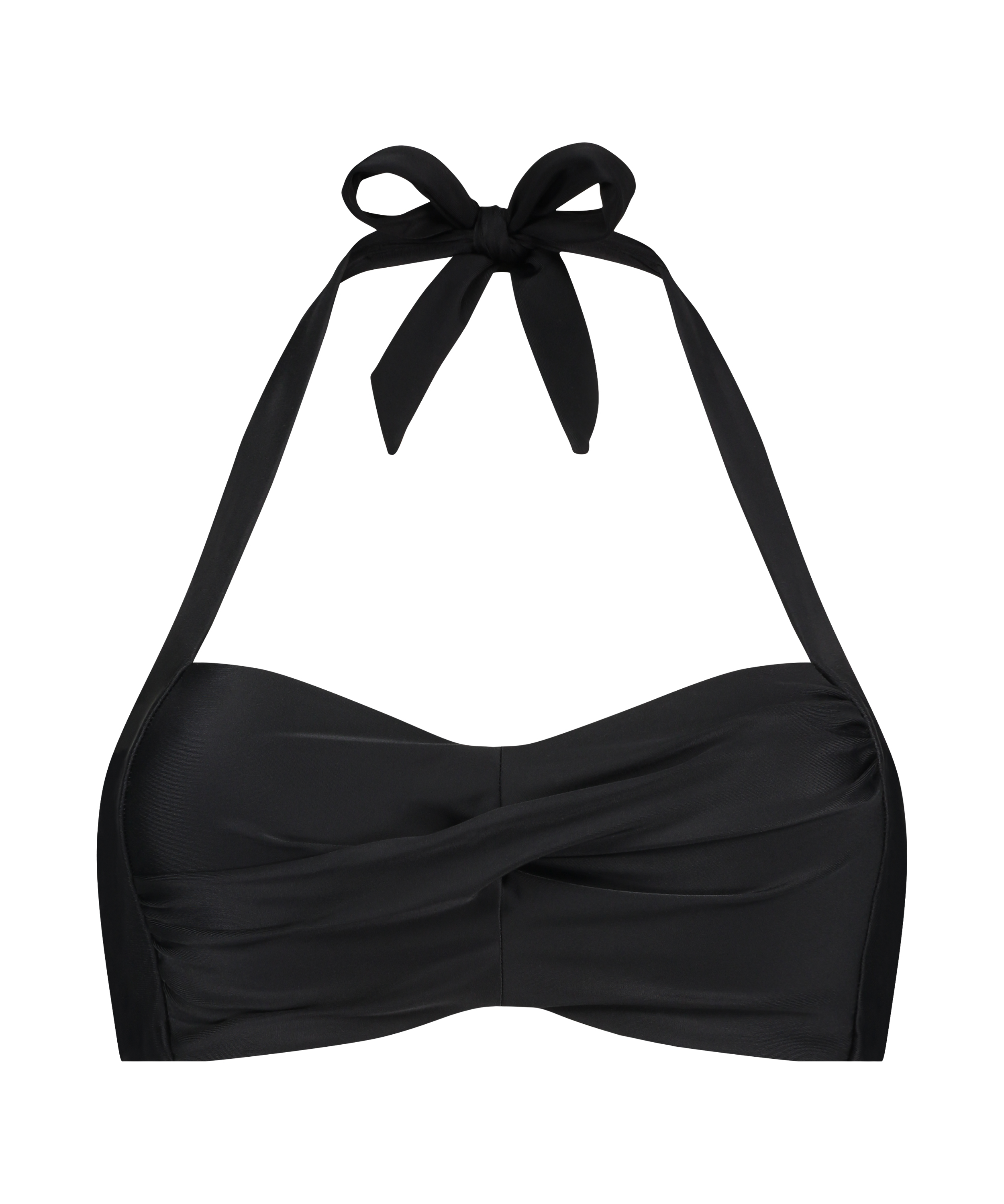 Luxe Bandeau Bikini Top, Black, main