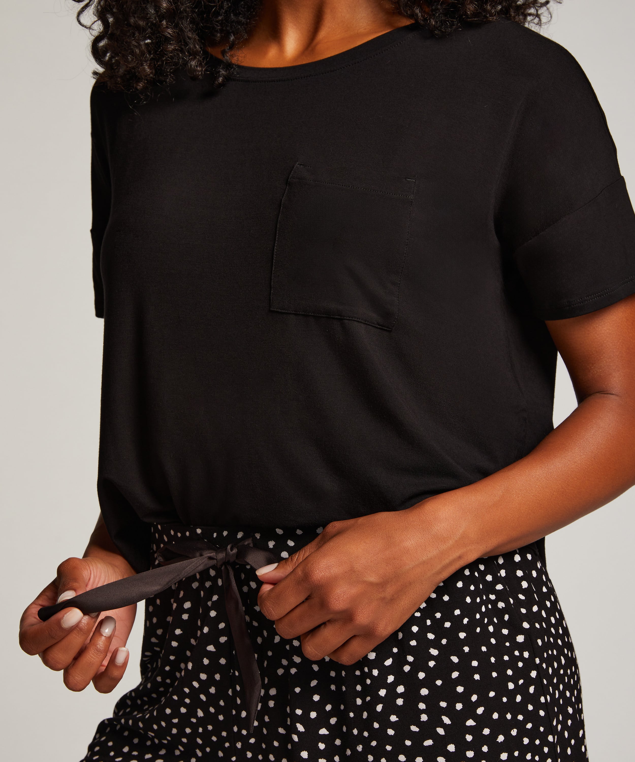 Short Pyjama Set, Black, main