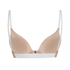 Transparant Padded Underwired Push-Up Bra, Beige