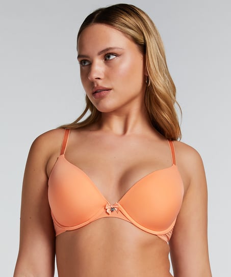 Plunge Padded Underwired Bra, Orange