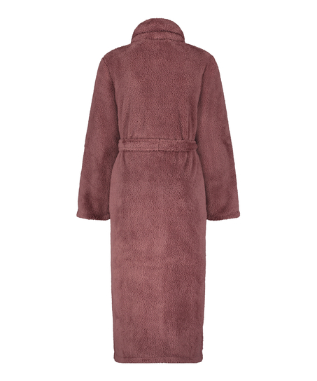 Long Fleece Bathrobe, Purple