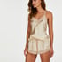 Satin Lace cami top, Beige