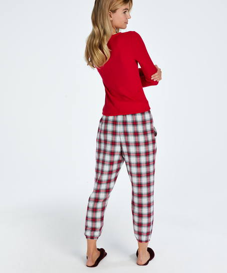 Petite Twill Check Pyjama pants, Red