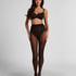 Tights 30 Denier geometric print, Black