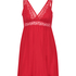 Grafic jersey lace slip dress, Red