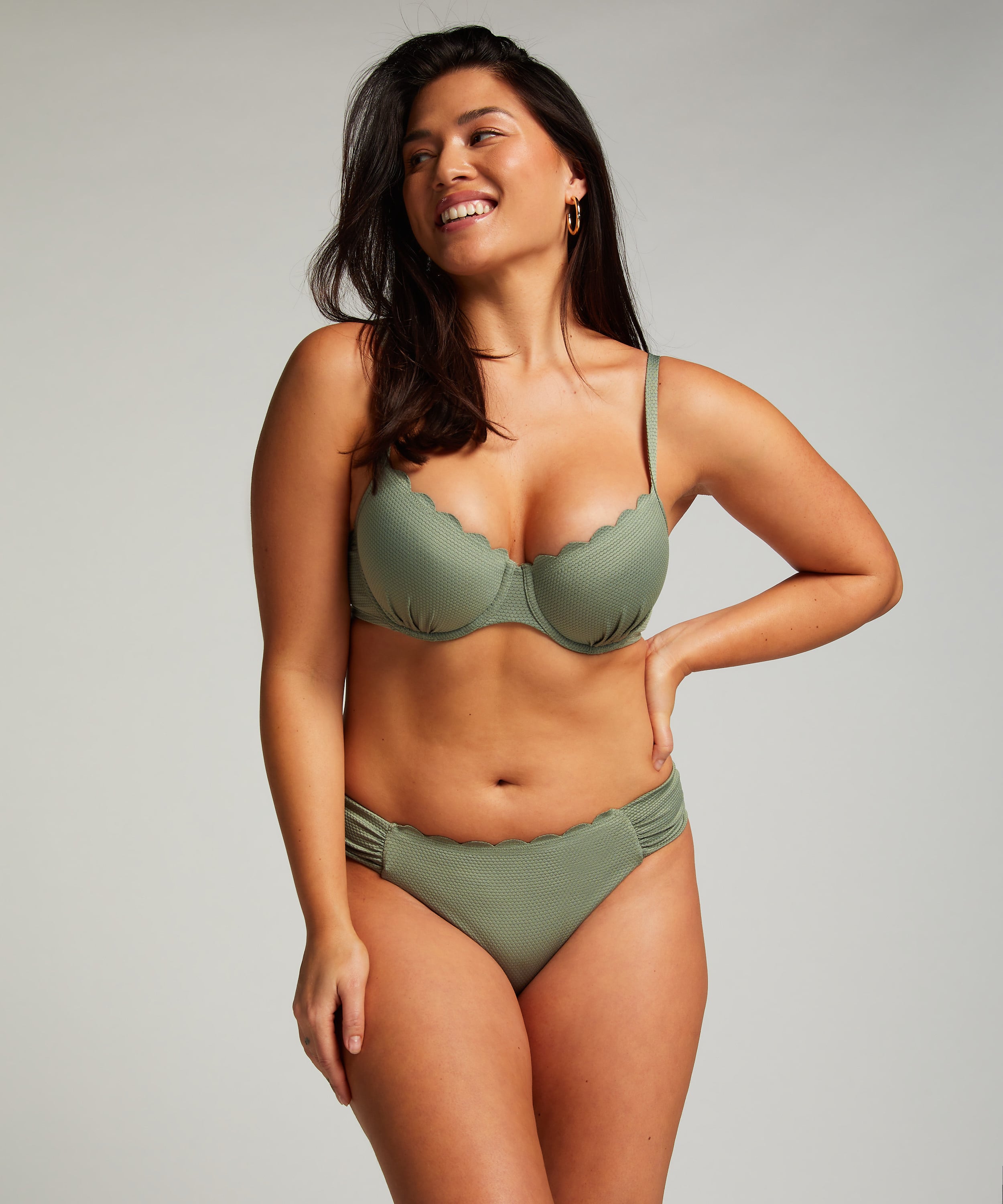 Scallop Rio Bikini Bottoms, Green, main