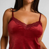 Velours Lace Cami Top, Red