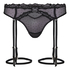 High Waisted Suspender Thong Kat, Black