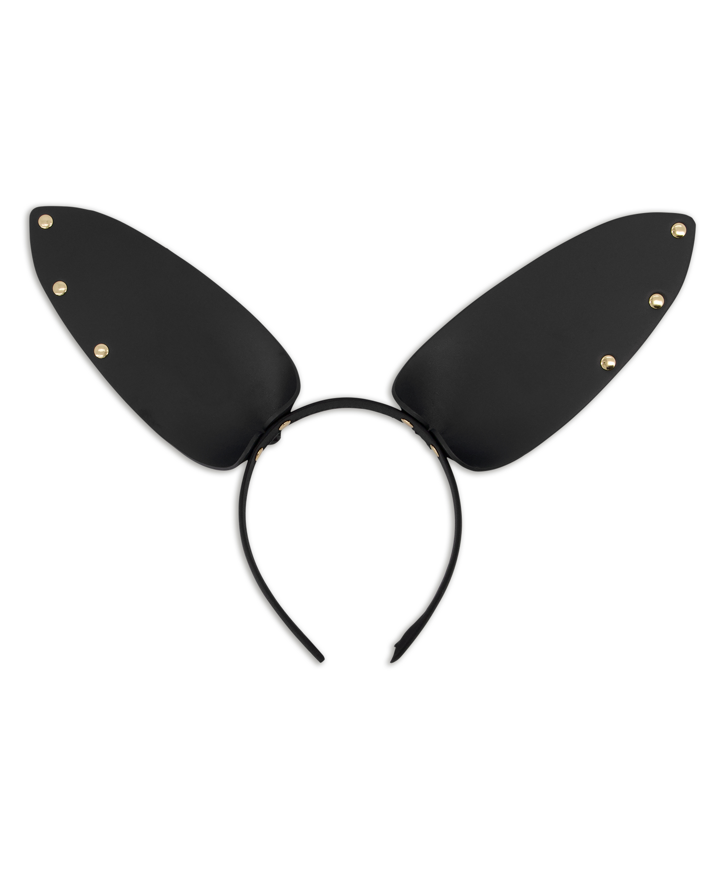Bunny Faux Leather Headband, Black, main