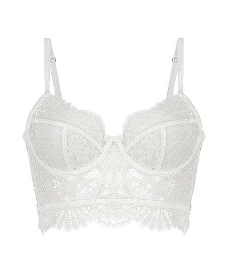 Jamie Non-Padded Underwired Longline Bra, White