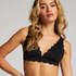 Scallop triangle bikini top, Black