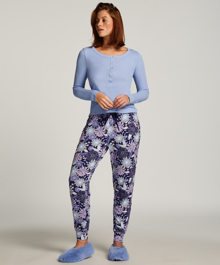 Long-Sleeved Pyjama Top, Blue