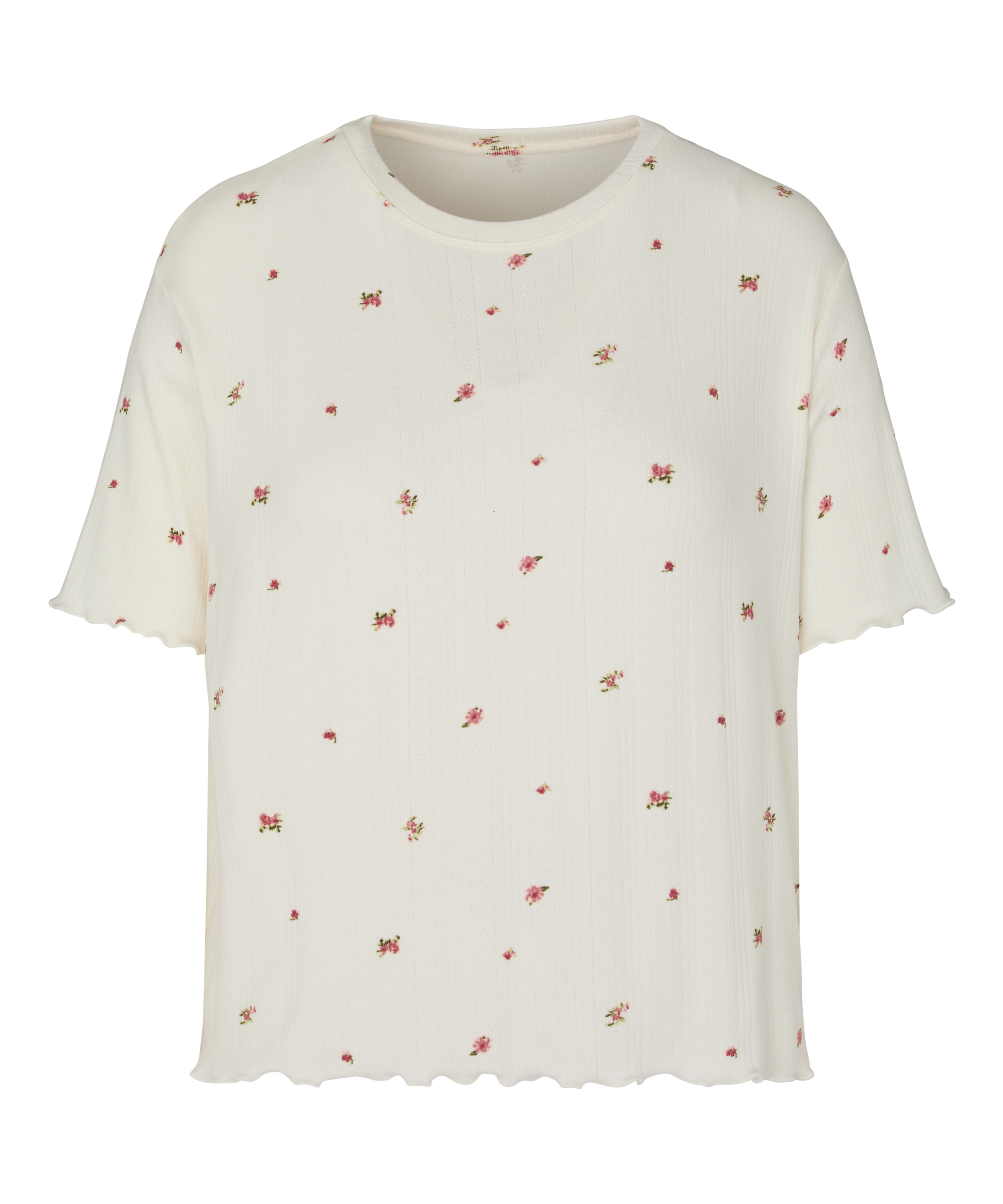 Pyjama Top Pointelle, White, main