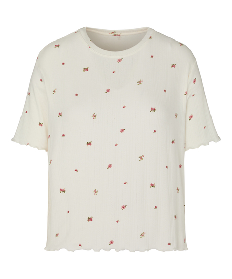 Pyjama Top Pointelle, White