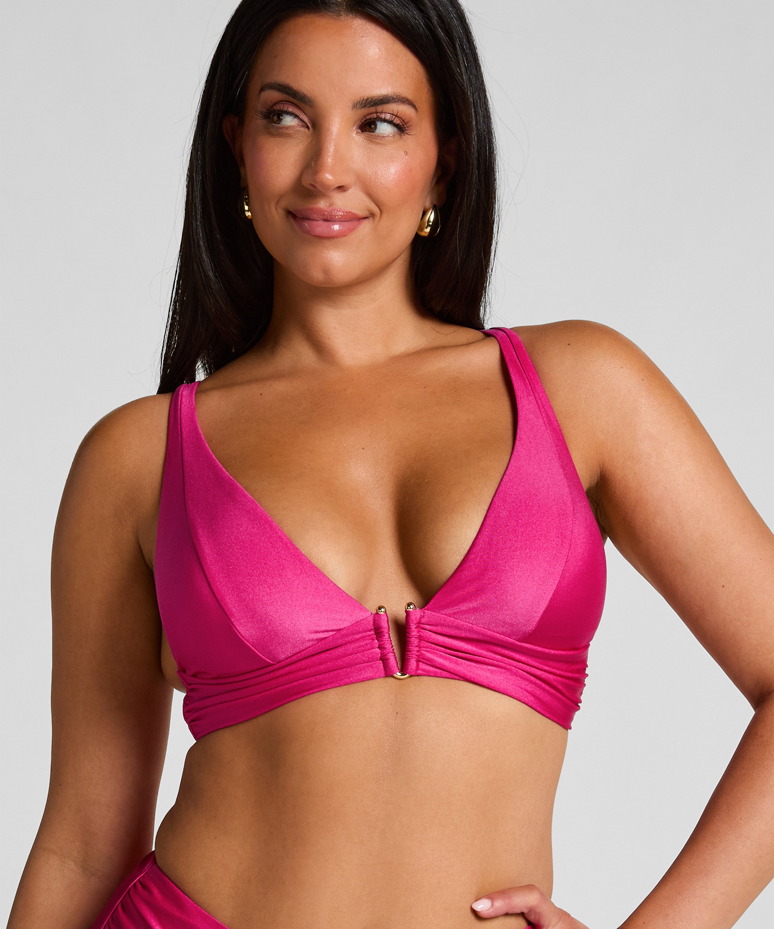 Luna Triangle Bikini Top, Pink, main