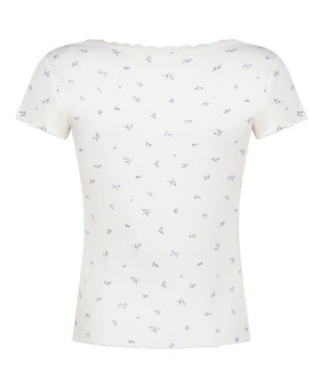 Daisy Pyjama Shirt, White