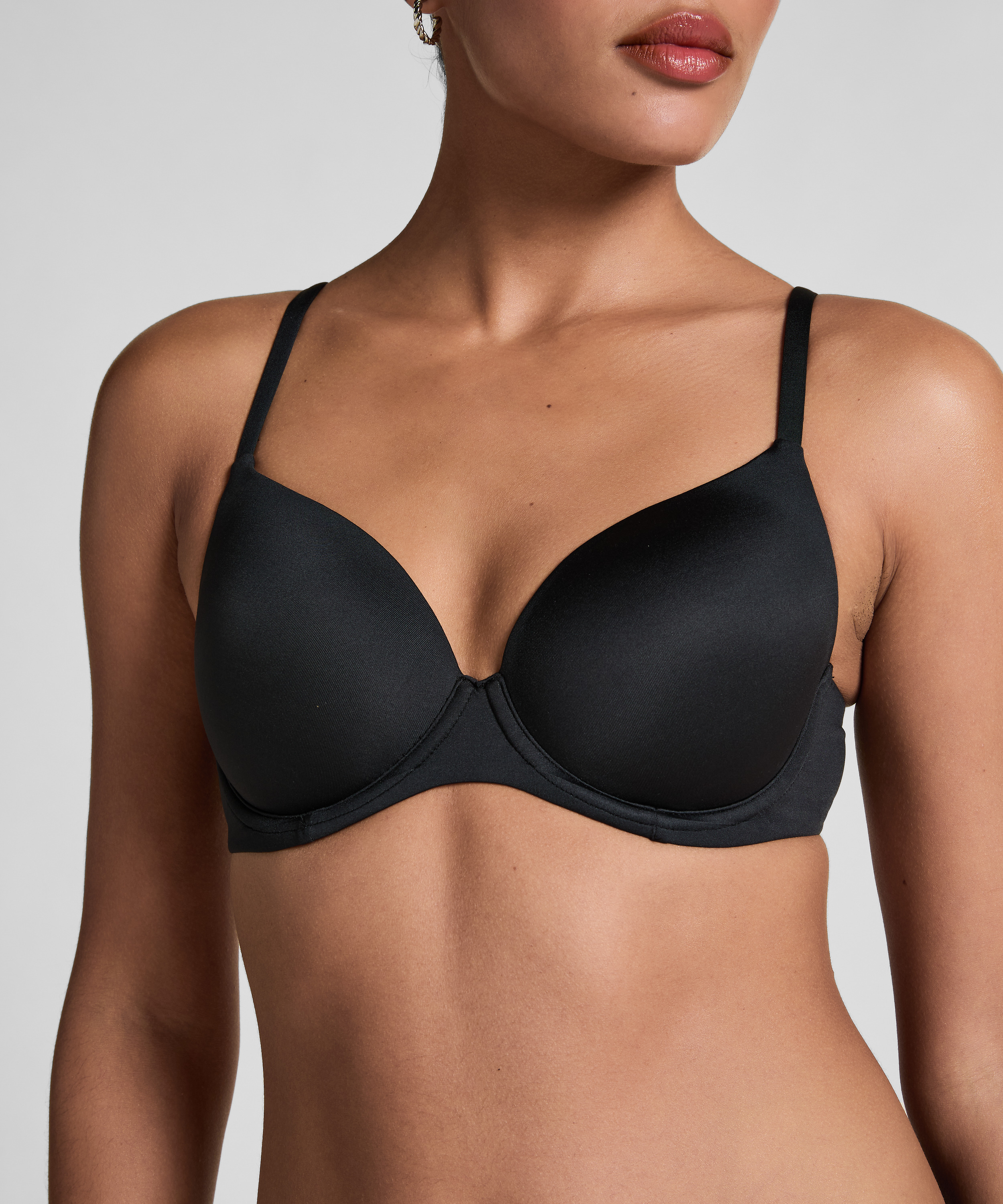 Super Soft Padded Underwired Bra, Black, main