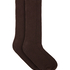 Cashmere Blend Ribbed Socks, Brown