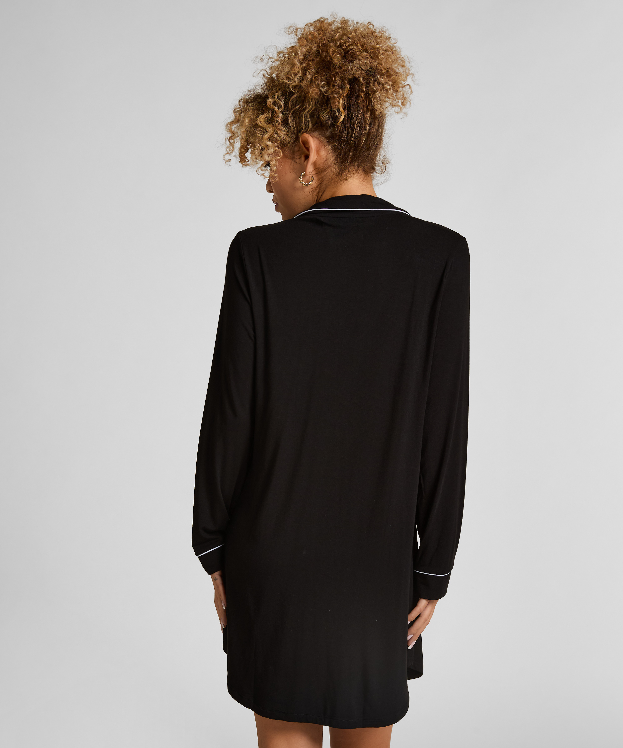 Essential Jersey Shirtdress, Black, main