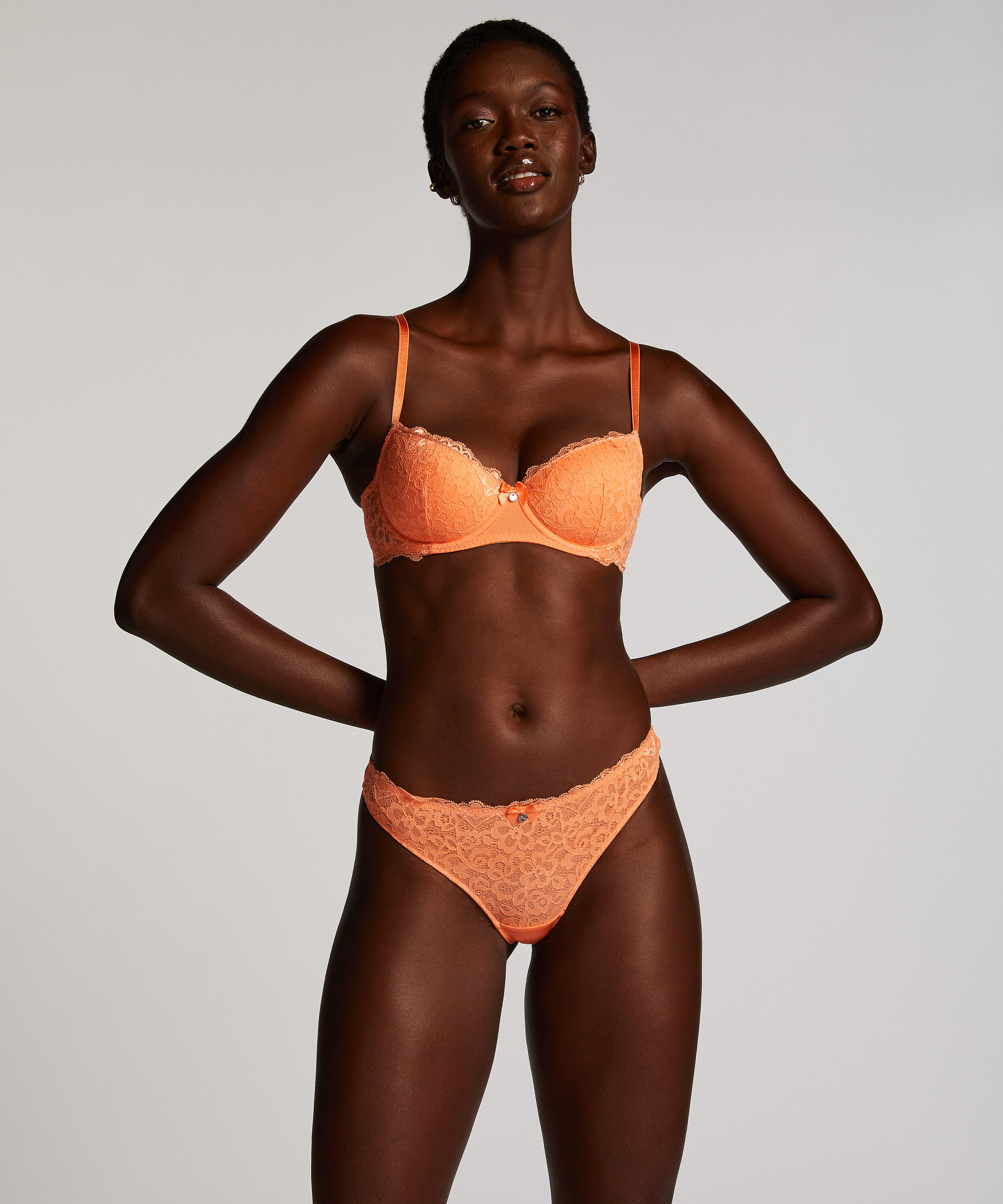 Marine Padded Underwired Bra, Orange