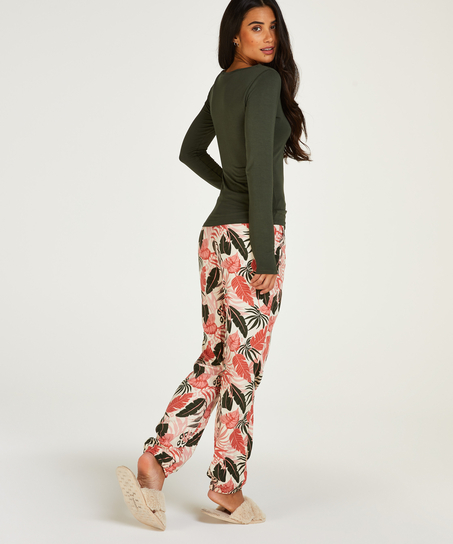 Jersey Long-sleeved Pyjama Top, Green